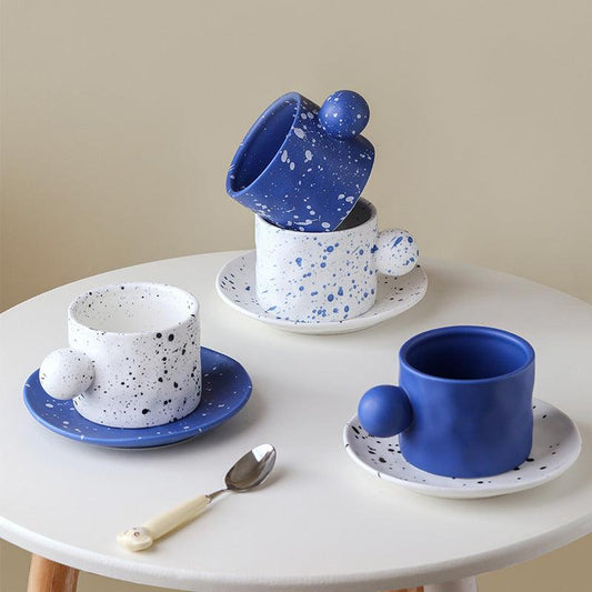 Creative Manual Ink Splashing Mug Ceramic Cup and Dish - SOFAVORITE