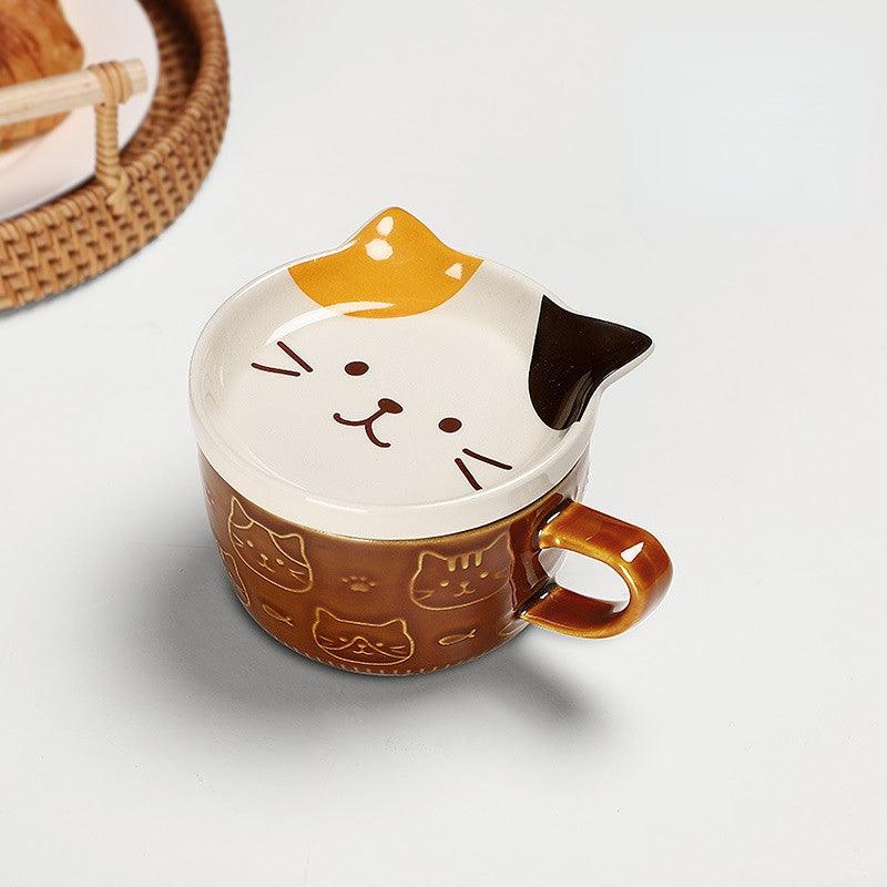 Creative Cartoon Animal Ceramic Mug with Lid - SOFAVORITE