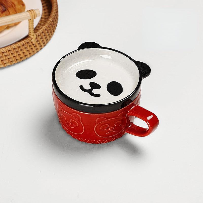 Creative Cartoon Animal Ceramic Mug with Lid - SOFAVORITE