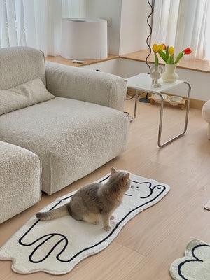 Cute Furry Rug Cartoon Cat Kid Carpet For Bedroom Non-slip Bedside Area Rug  Cute Soft Floor Mat For Living Room Table Mat Decor