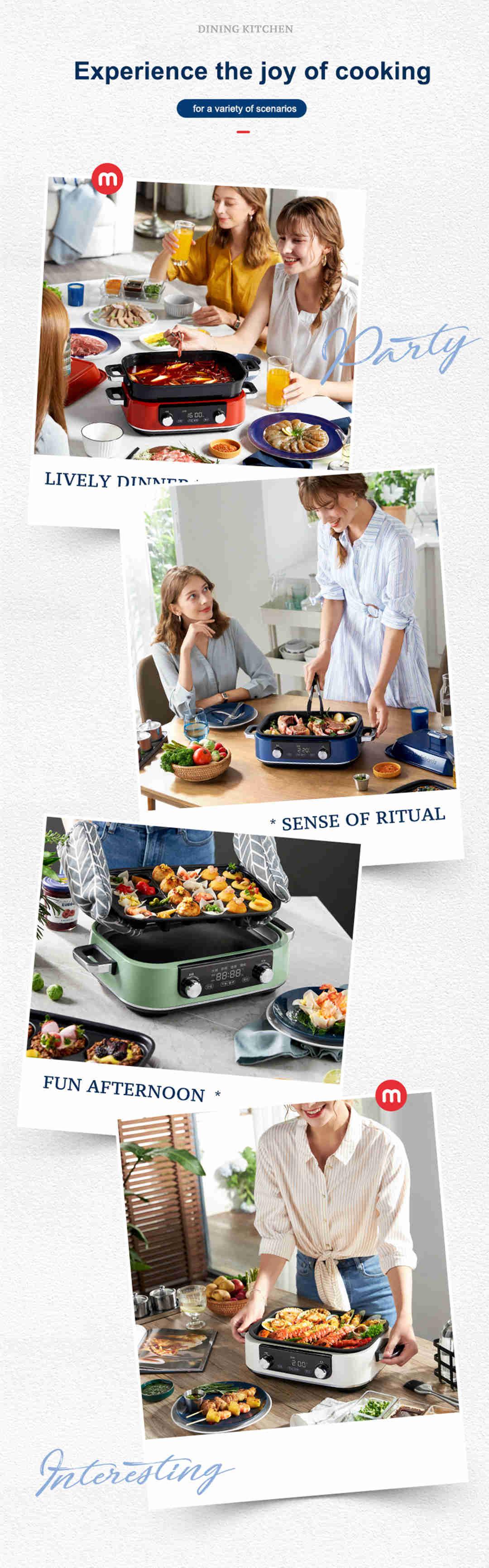 Morphy Richards 5L Multi-function Pot Electric Grill Kitchen Appliances  Electric Hot Barbecue Electric Hot Pot，