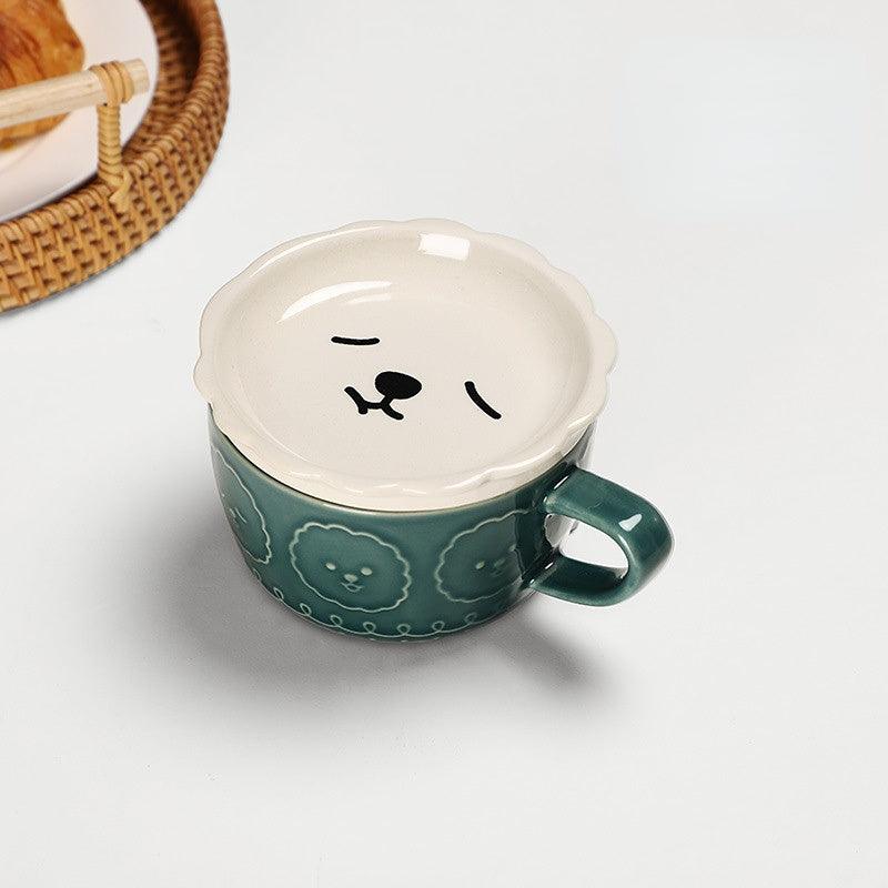 Creative Cartoon Animal Ceramic Mug with Lid - SOFAVORITE