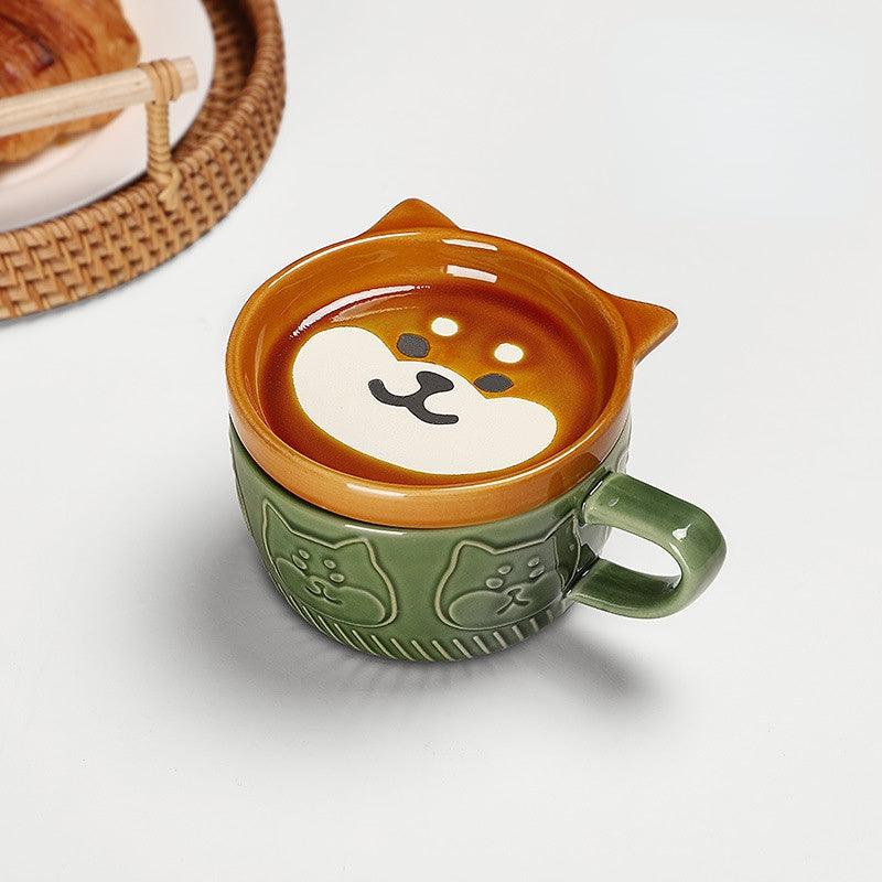 Creative Cartoon Animal Ceramic Mug with Lid - SOFAVORITE